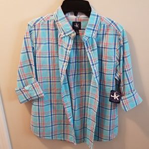 Plaid button down shirt